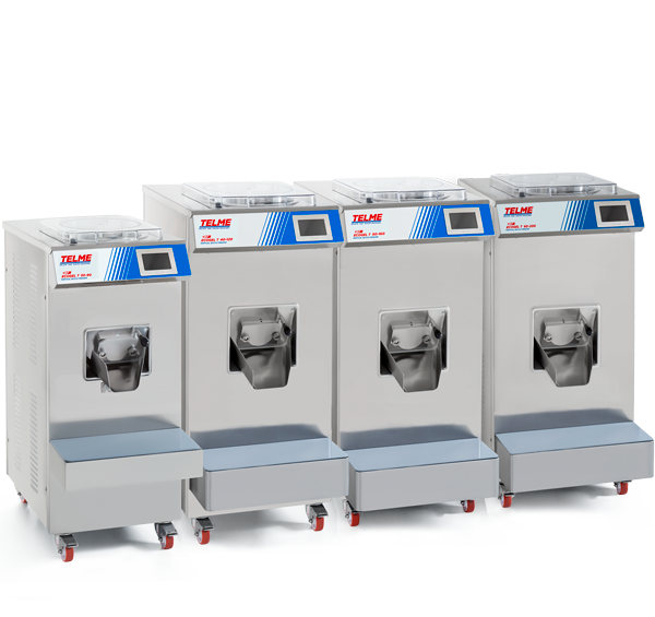 Professional vertical batch freezers for gelato and sorbetto