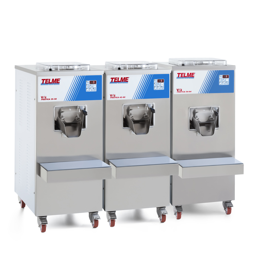 Professional vertical batch freezers for gelato and sorbetto